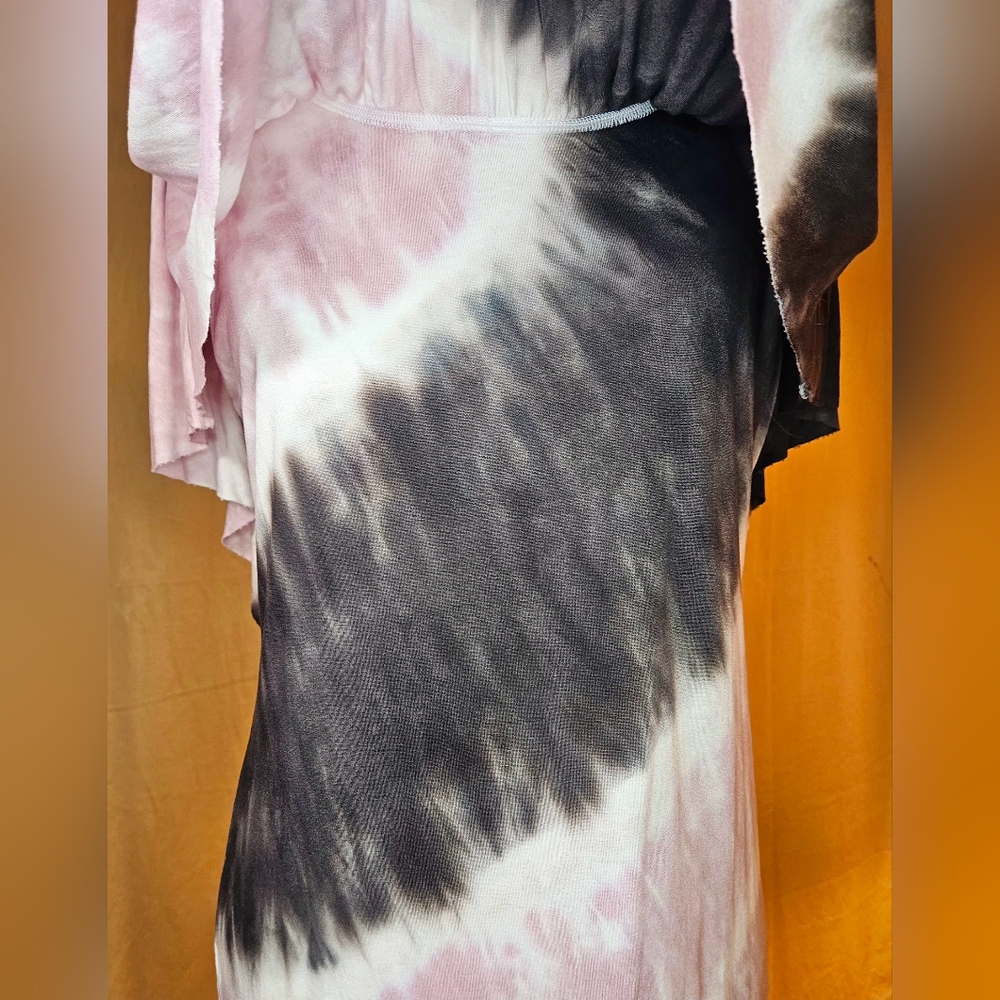 Juicy Couture Pink Gray Tie Dye Draped Poncho Overlay Top M NWOT - Picture 5 of 12
